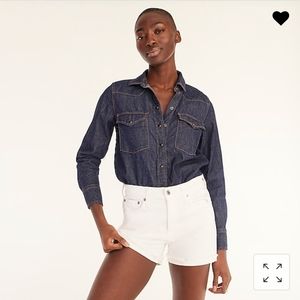 J. Crew white denim cut off shorts